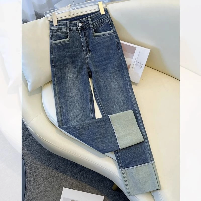 烟管牛仔裤女2025新款爆款小个子九分直筒裤子女裤子秋装爆款爆款