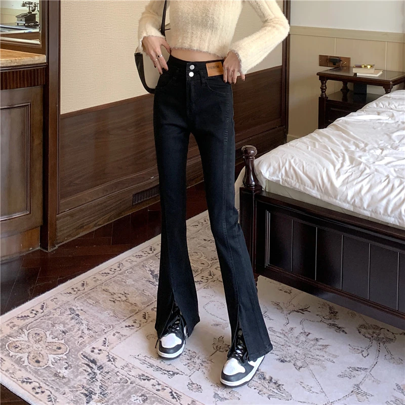 微喇叭裤牛仔裤女爆款爆款2025年新款喇叭裤子小个子爆款秋装直筒
