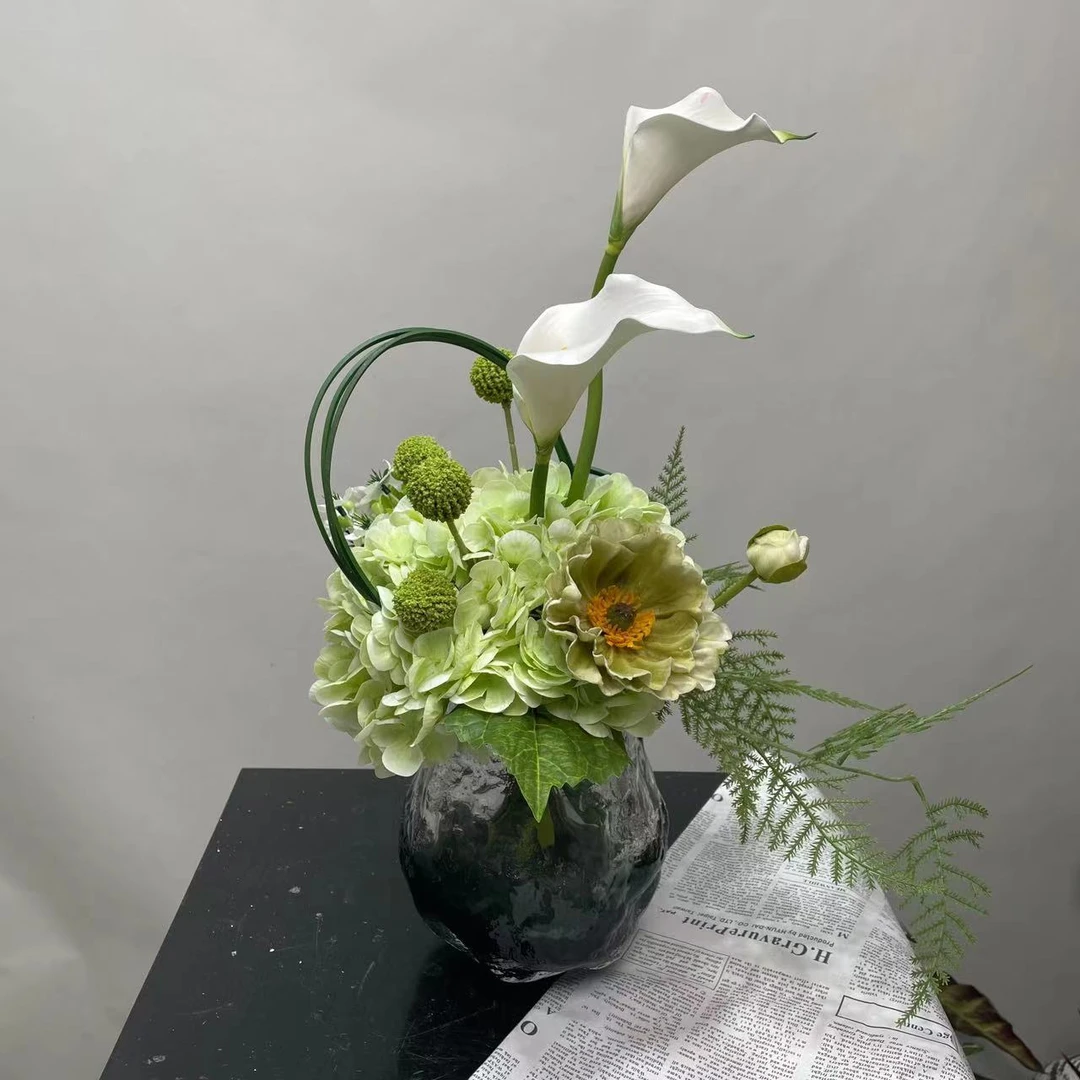 绿绣球艺术插花高端花材步步高升款