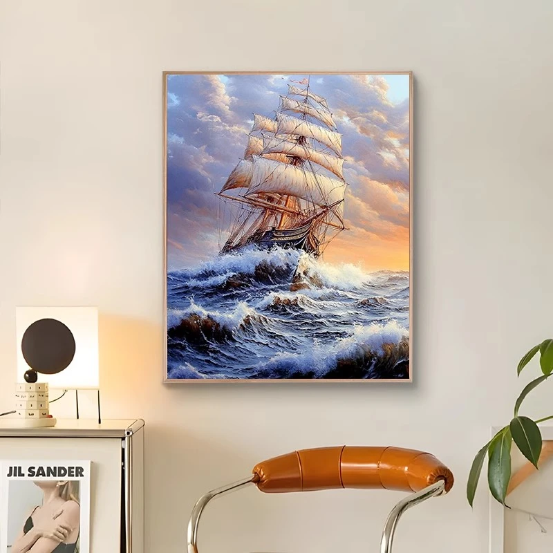 (深海归来）diy数字油画红线条手工填涂色解压治愈丙烯装饰画