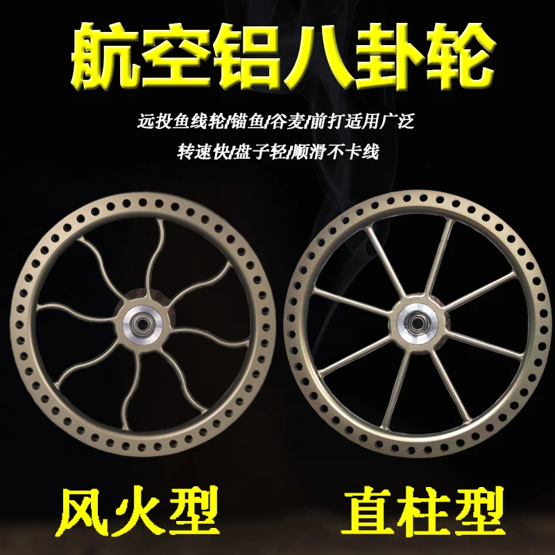 锚鱼盘航空铝材质八卦轮远投鱼线轮轻盈转速快手拨轮谷麦前打轮