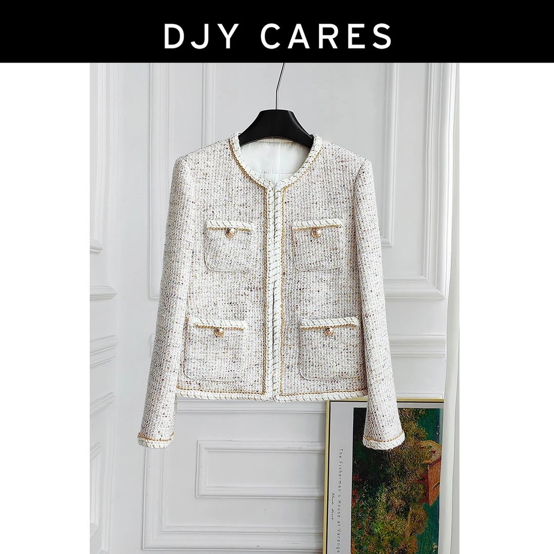 [彩绘] 小香风工厂 成熟知性暗扣小香风气质百搭短外套显瘦上衣