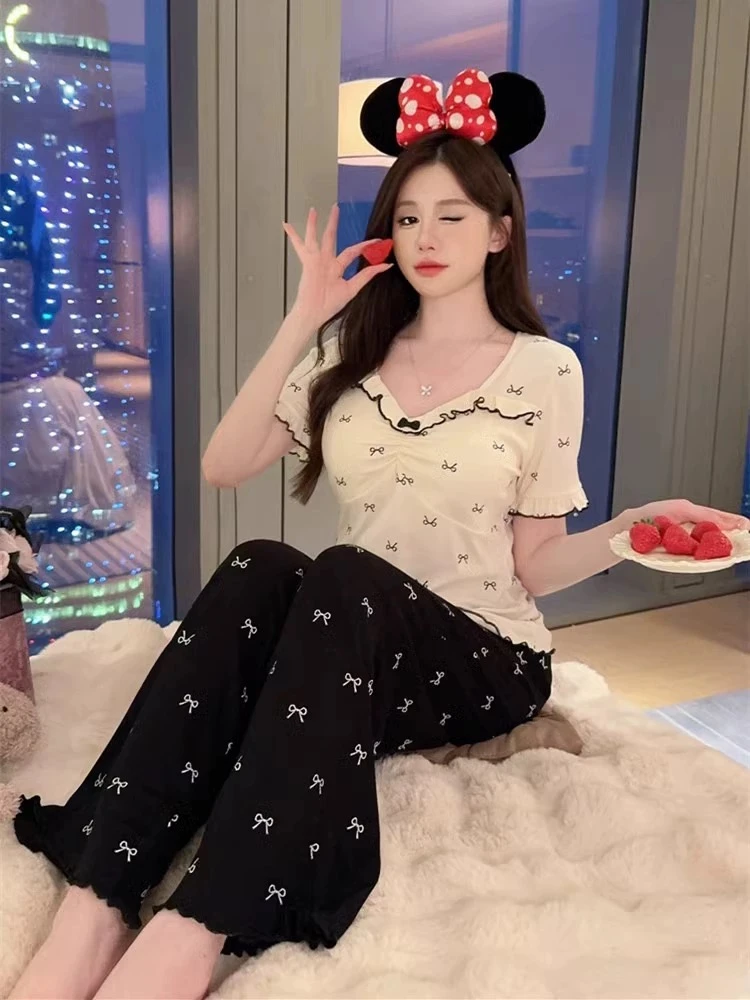 夏季休闲时尚女士睡衣女套装