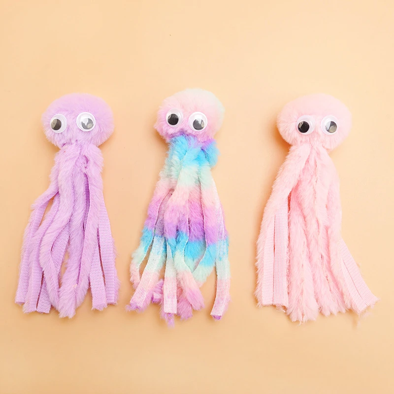 卡通章鱼猫咪啃咬玩具毛绒小动物猫玩具自嗨解闷八爪鱼宠物玩具