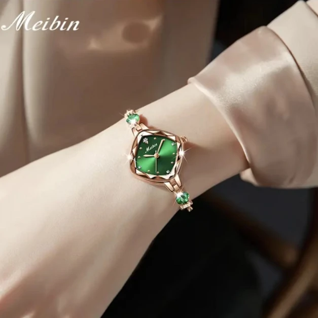 2025年新款高端奢华珠宝扣精美玉石腕表【手工镶钻 玉石款535】
