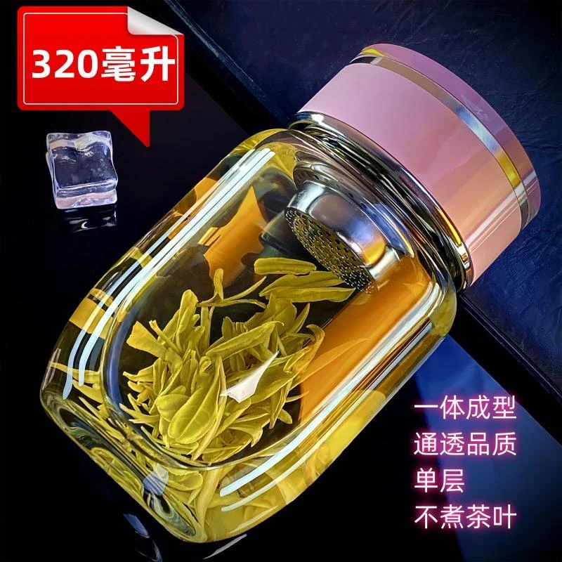 2025新款加厚单层高硼硅玻璃水杯子大容量便携女士胖胖咖啡杯颜值