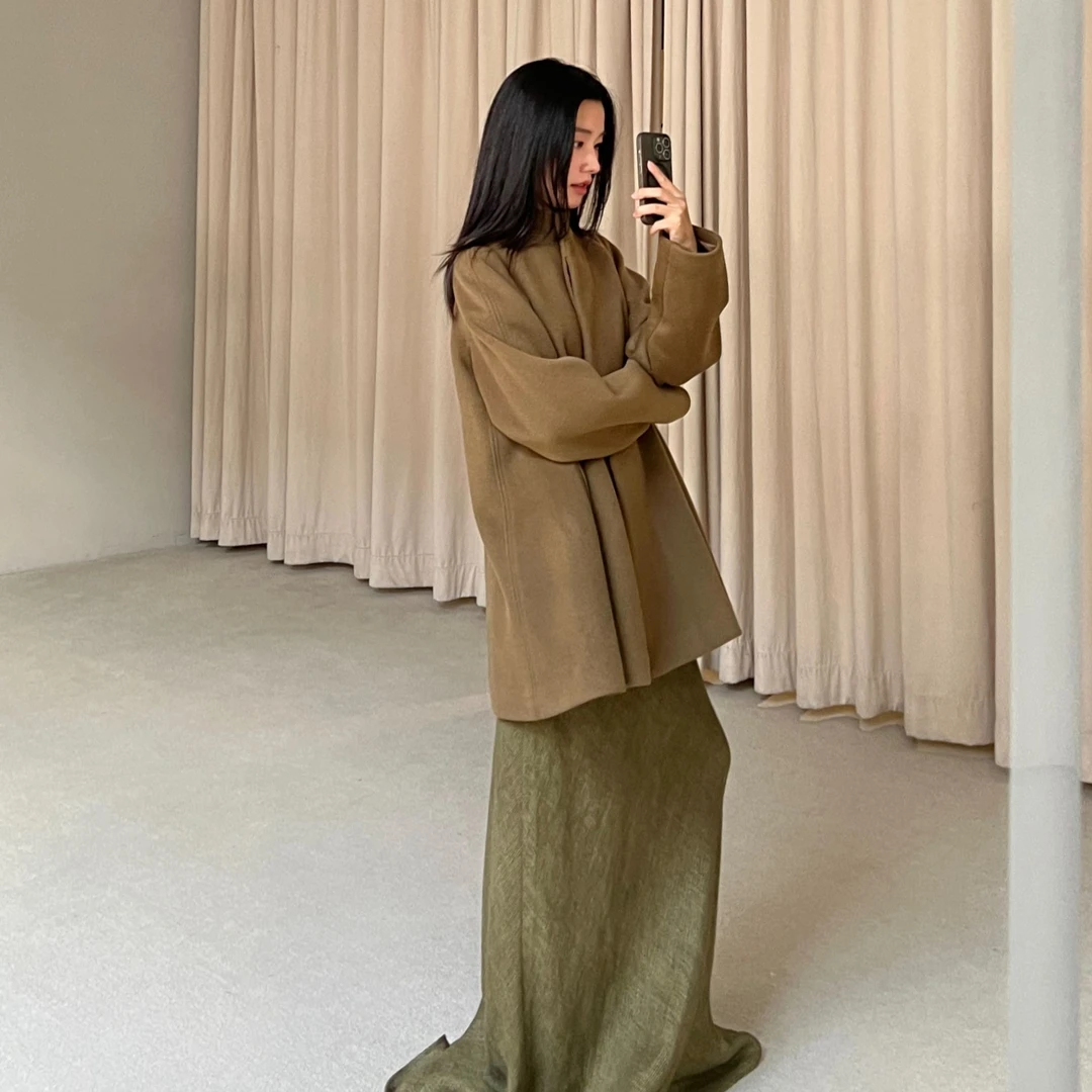 AUTI SEMINARIO 立领A型毛呢外套/非七天无理由