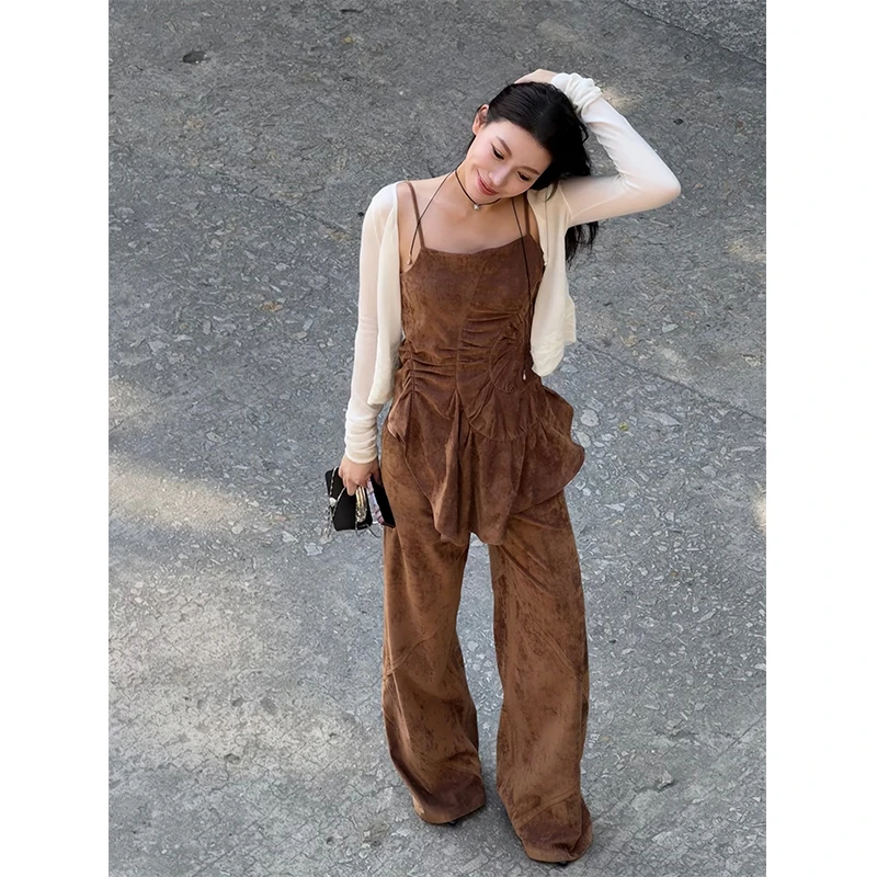 OSMOS 24秋冬新款 丝绒分割吊带