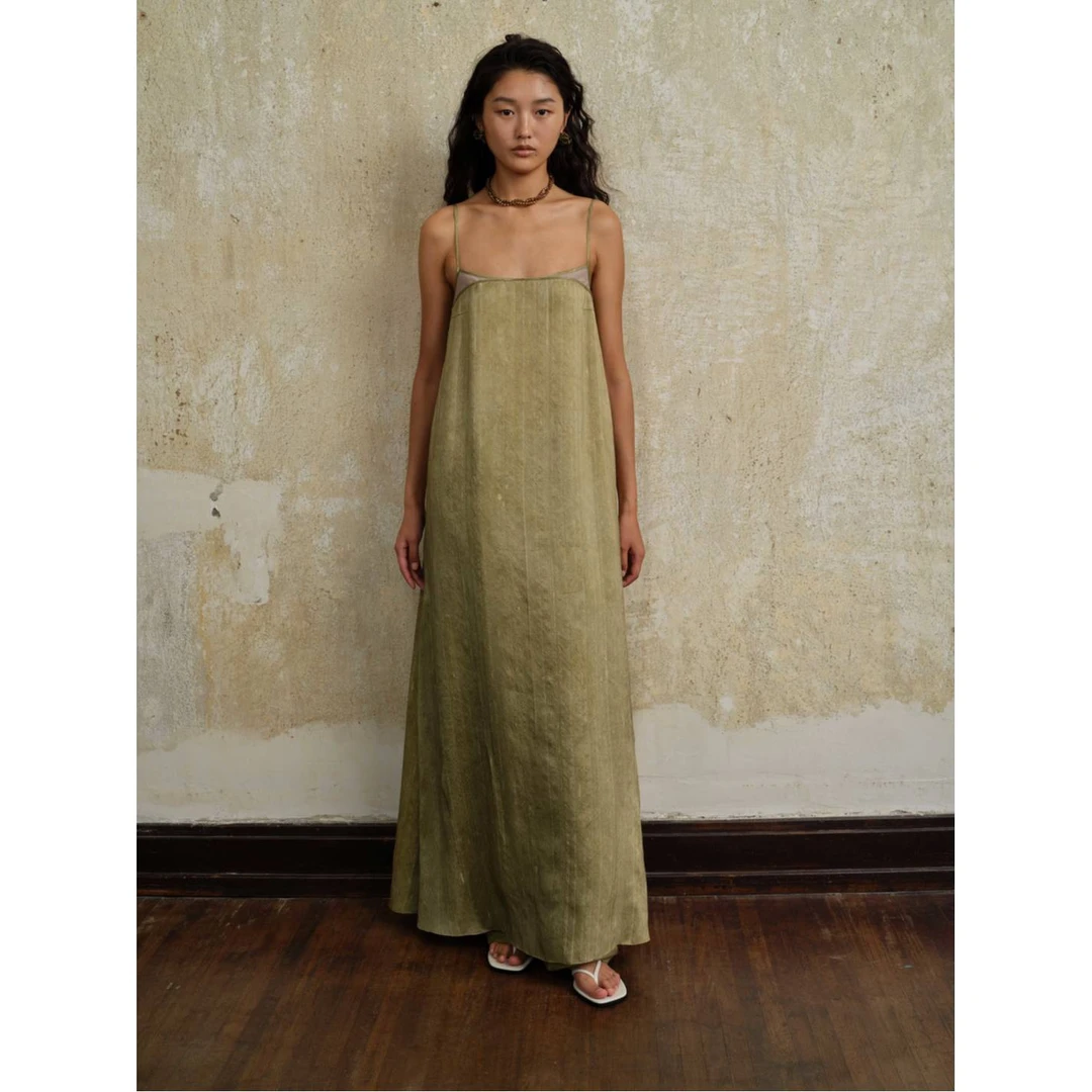 【不可退换】AUTI SEMINARIO A型露背桑蚕丝连衣裙