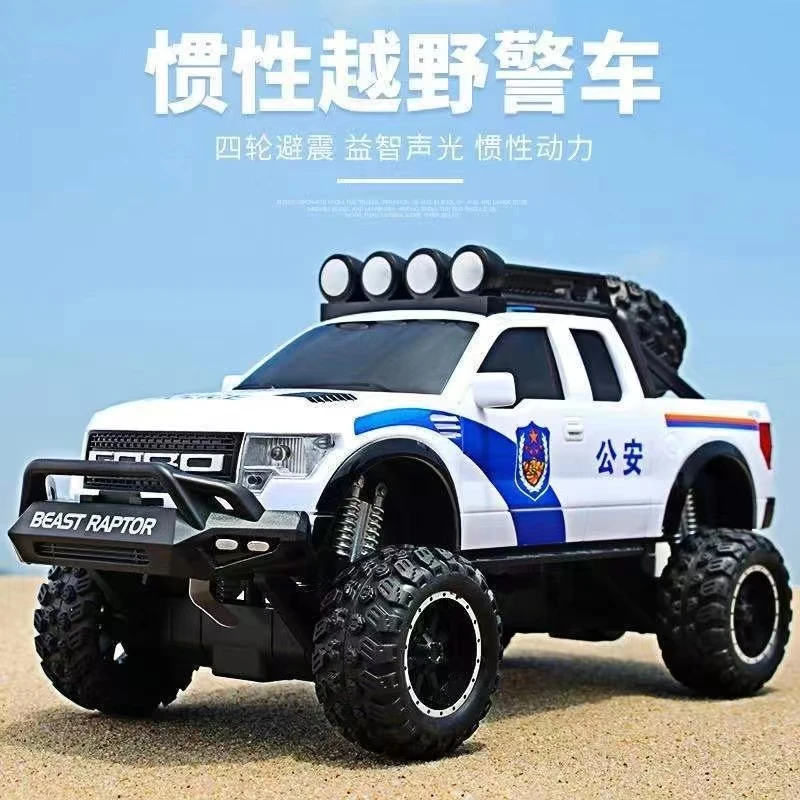 【童】林达带声光音乐早教会讲故事的惯性猛禽大轮警车警察车