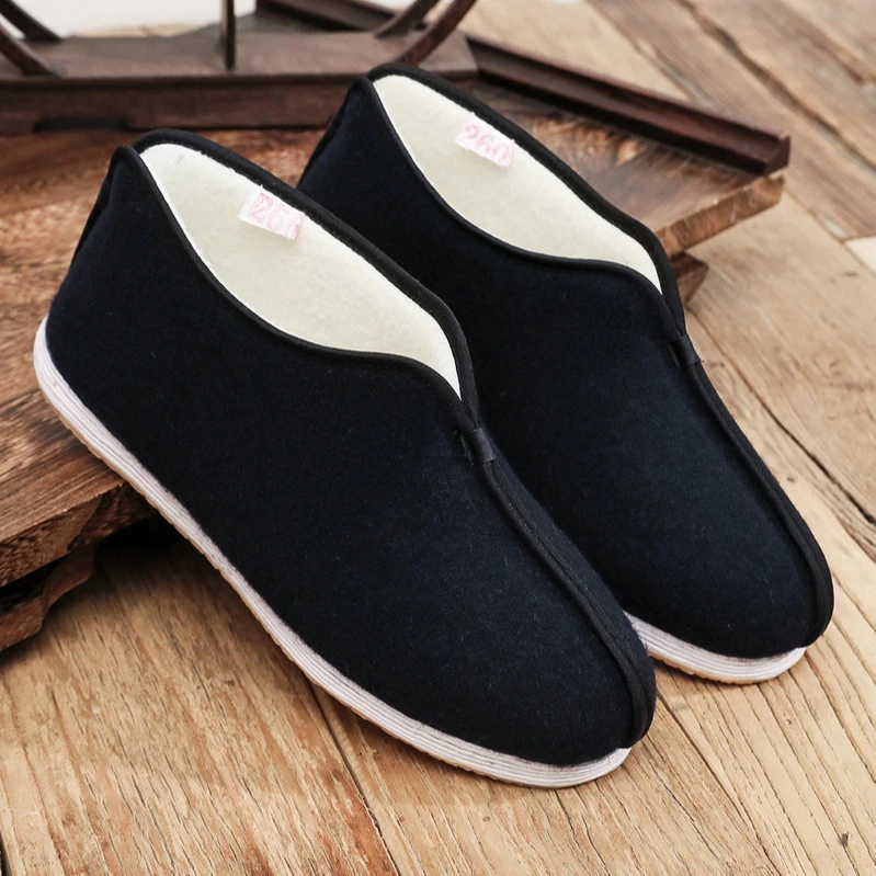 冬季老北京布鞋传统手工千层底保暖防滑加绒加厚正宗老北京布鞋男