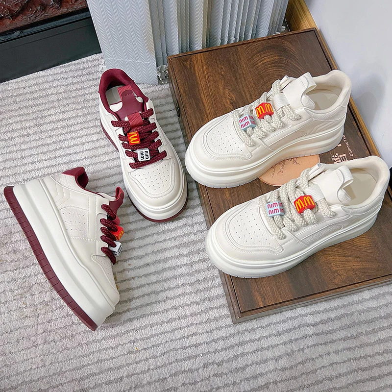 吸膜底真皮小白鞋女2025春季新款厚底运动板鞋休闲女鞋百搭鞋子女