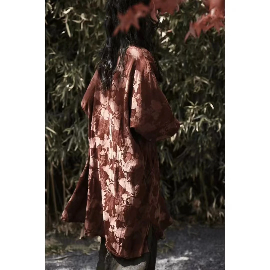 万物身客 衣路·37506 复古提花盘扣袍子春夏宽松 胸围134 衣长88