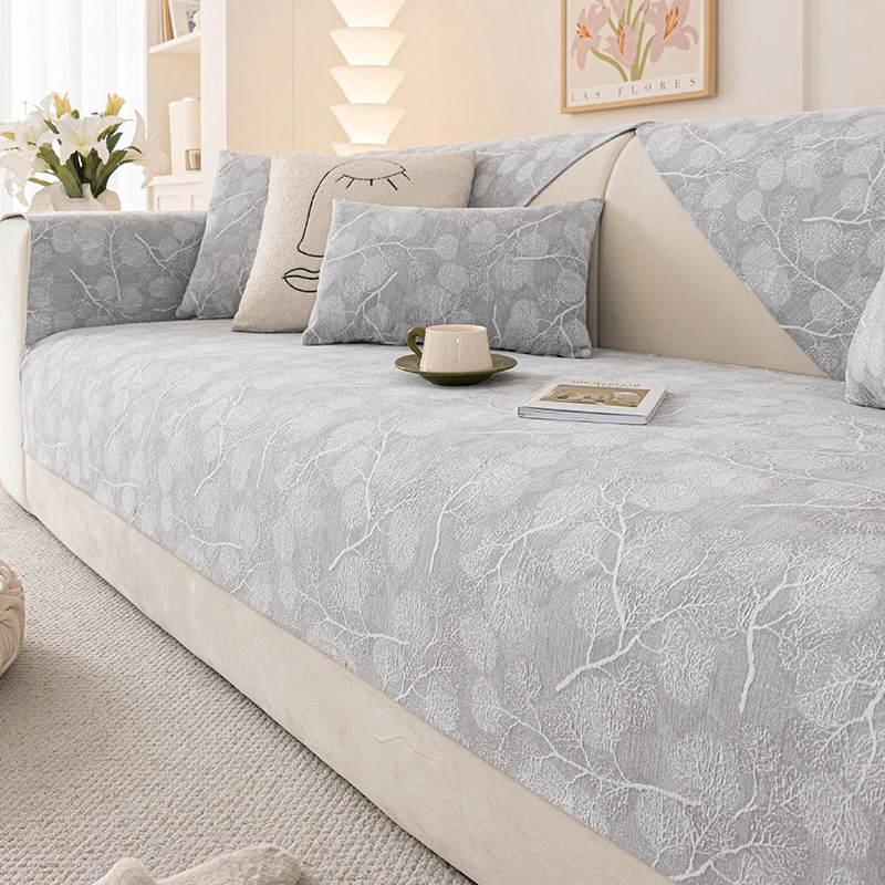 高级感雪尼尔沙发垫四季通用2024新款坐垫子防滑沙发盖布套罩