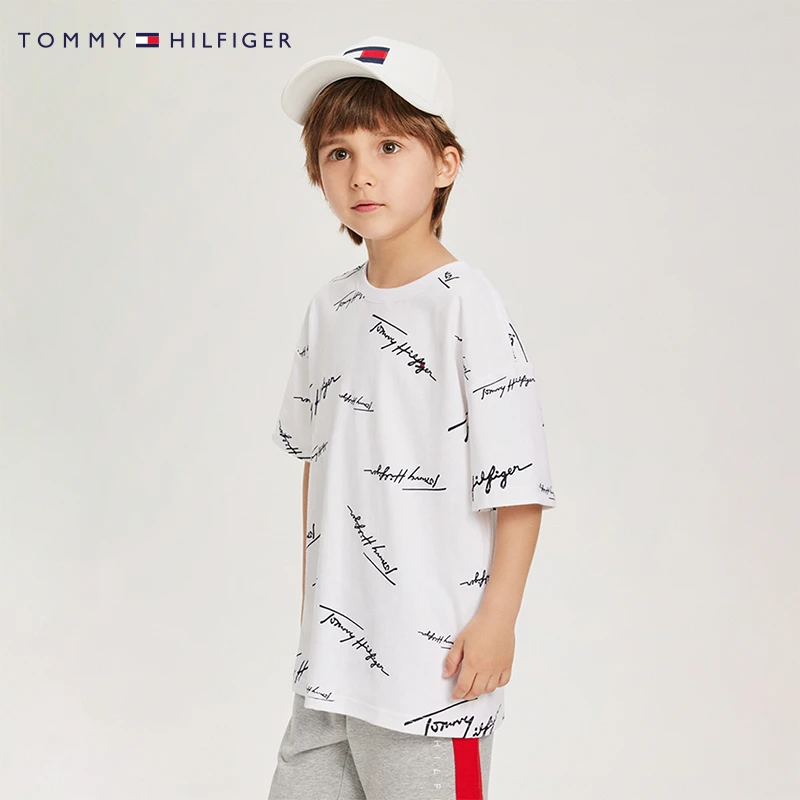 TOMMY HILFIGER男童装短袖T恤夏中大童休闲时尚纯棉THB-TS-22B516