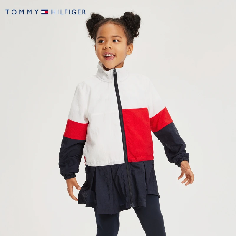 Tommy 童装夏季大童小童皮肤风衣儿童梭织外套THKG-SU-026 白色