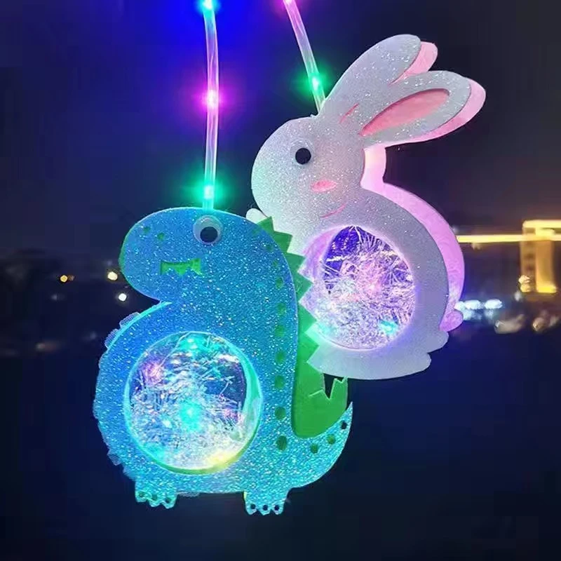 网红发光手提兔子卡通动物灯笼中秋元宵节日礼物夜市玩具夜市摆摊