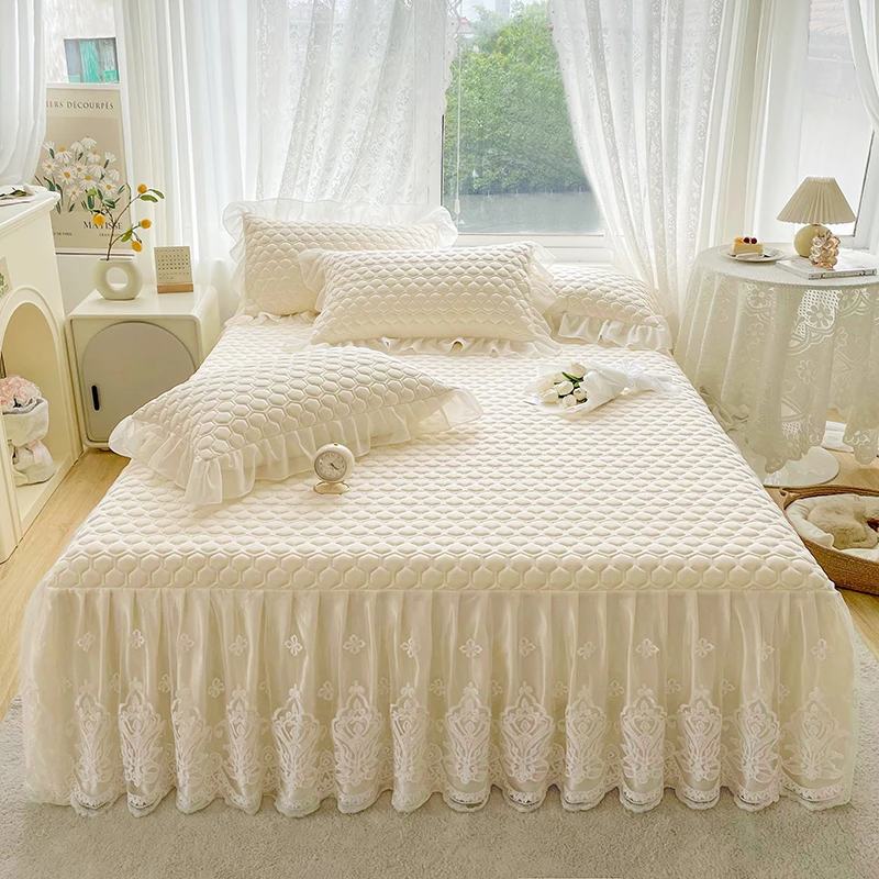 高端夏季乳胶冰丝凉席床裙三件套夏季1.8丝滑透气空调席防滑床罩3