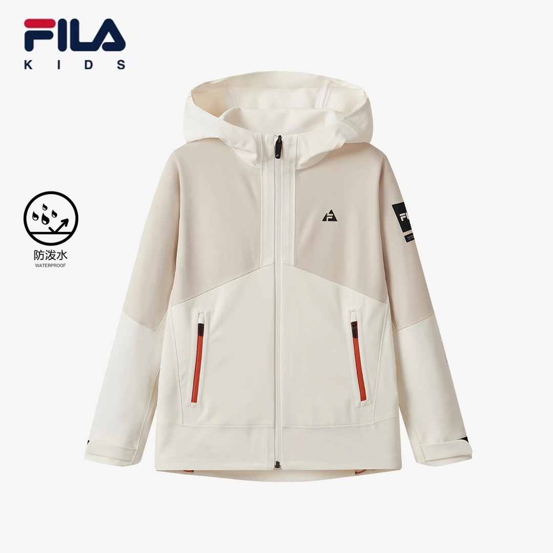 FILA斐乐儿童【外套】春季男大童防泼水外套运动连帽上衣K12B413722