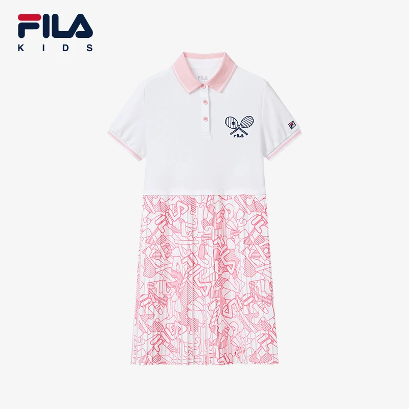 FILA斐乐儿童【连衣裙】女大童24款夏季时尚舒适针织百搭K12G422314