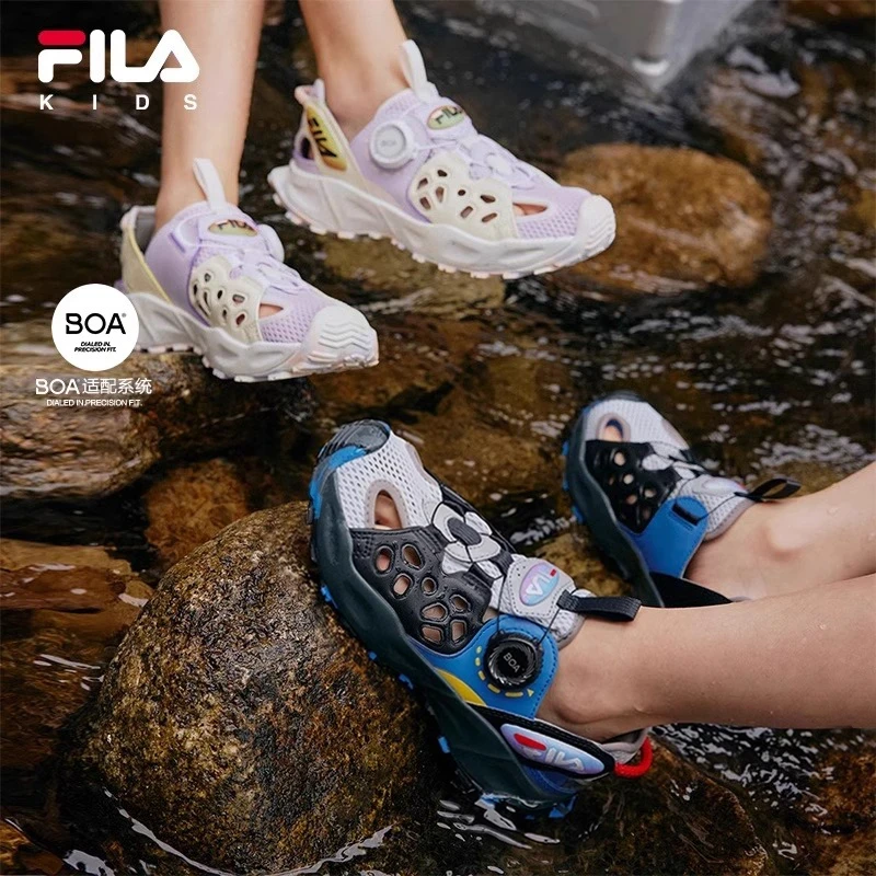 FILA斐乐儿童【萤火虫】夏季男女大童涉水鞋BOA包头凉鞋 K15B423601