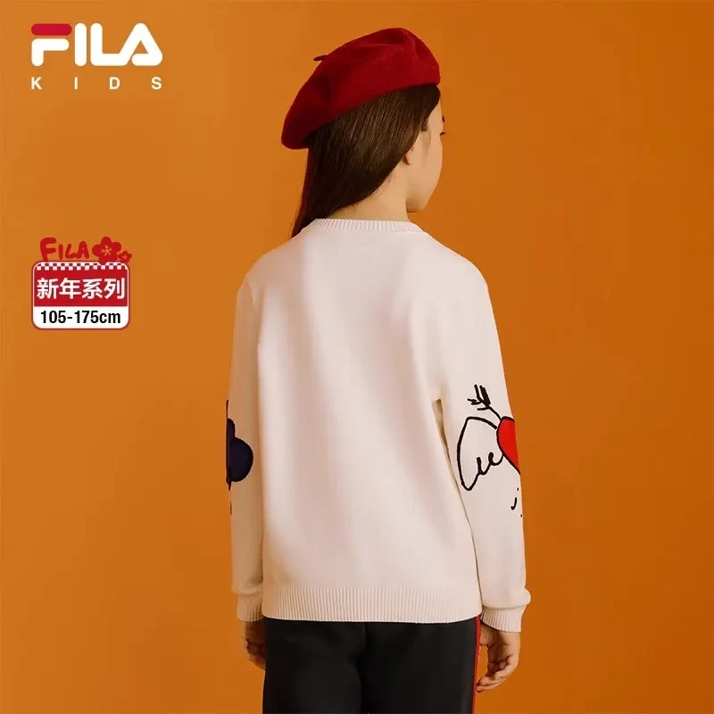 FILA/斐乐儿童【圆领卫衣新年款】25 春中大童编织衫卫衣K12B514402