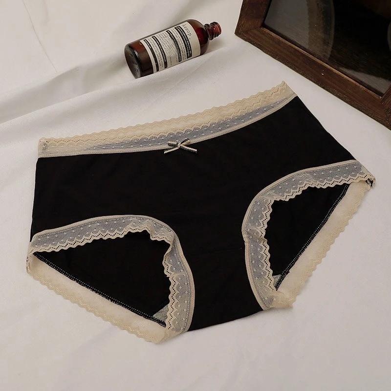 Oudiya/欧帝雅【五条礼盒装】新款性感蕾丝花边女士中腰内裤优雅
