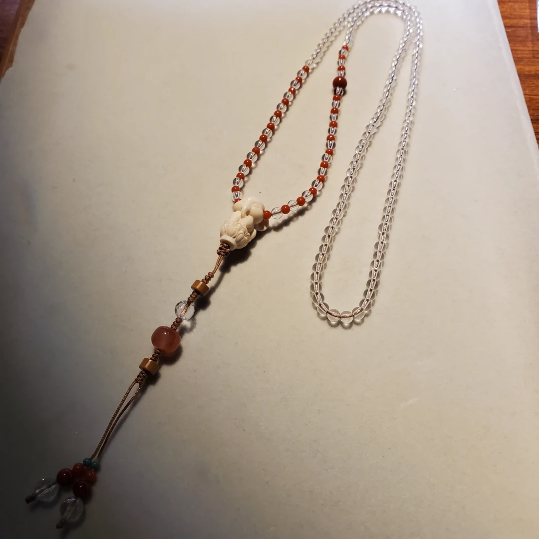 天然白水晶项链0904002