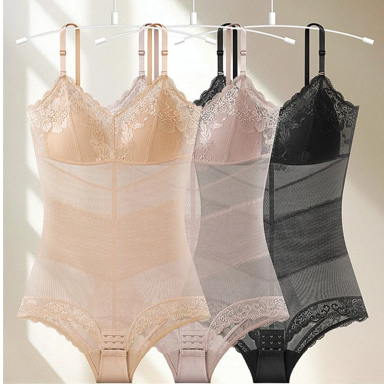 【菲菲严选】新款四季款女网纱打底连裆塑形免穿文胸背心束身衣0702