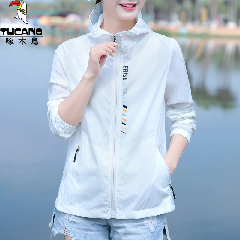 啄木鸟防晒衣女夏季防紫外线防晒服薄款宽松透气冰丝长袖短款外套