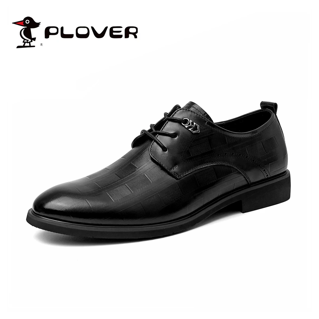PLOVER2024春季新款正装皮鞋男士商务皮鞋休闲男皮鞋增高英伦皮鞋
