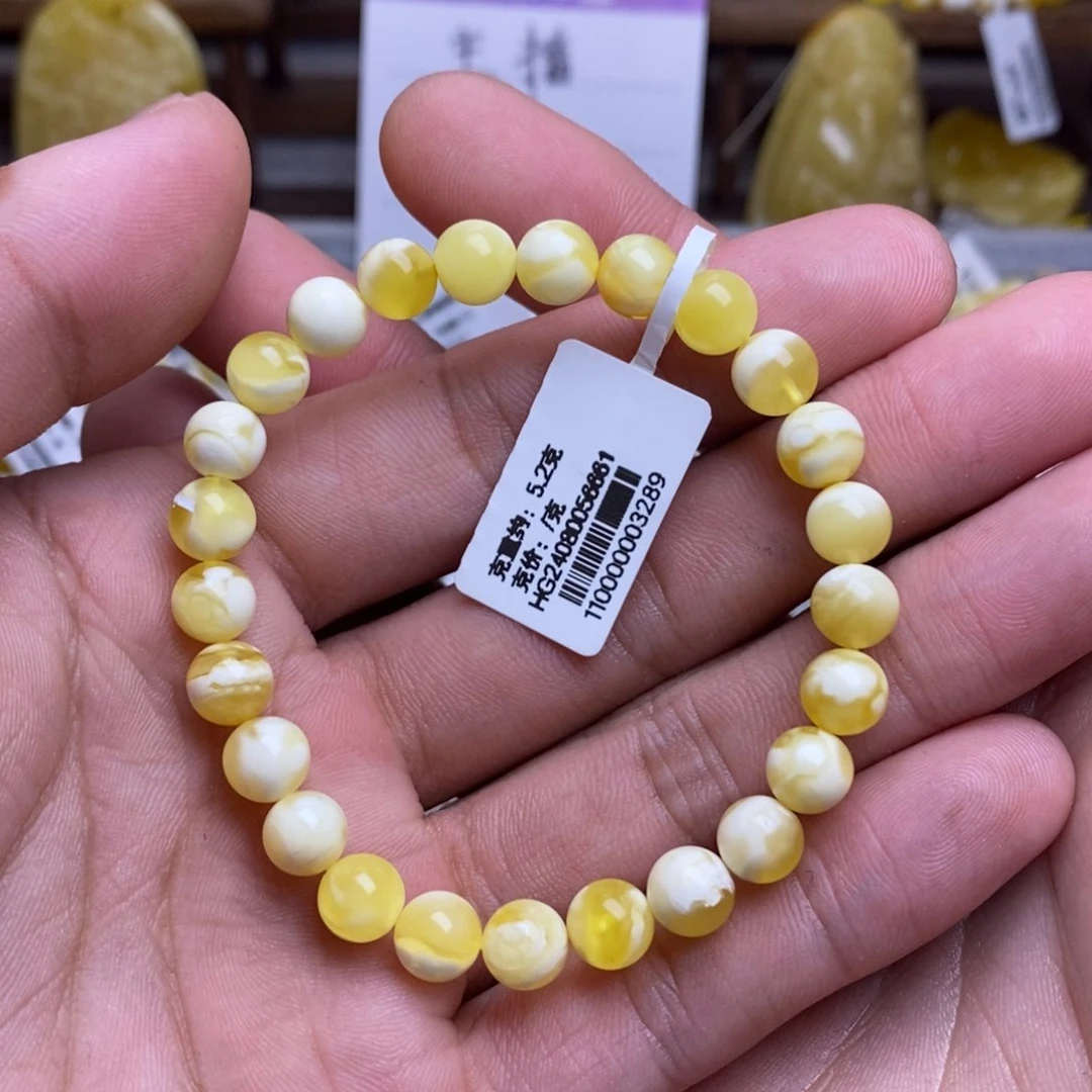 【闪购商品】蜜蜡裸石未镶嵌7+圆珠手串