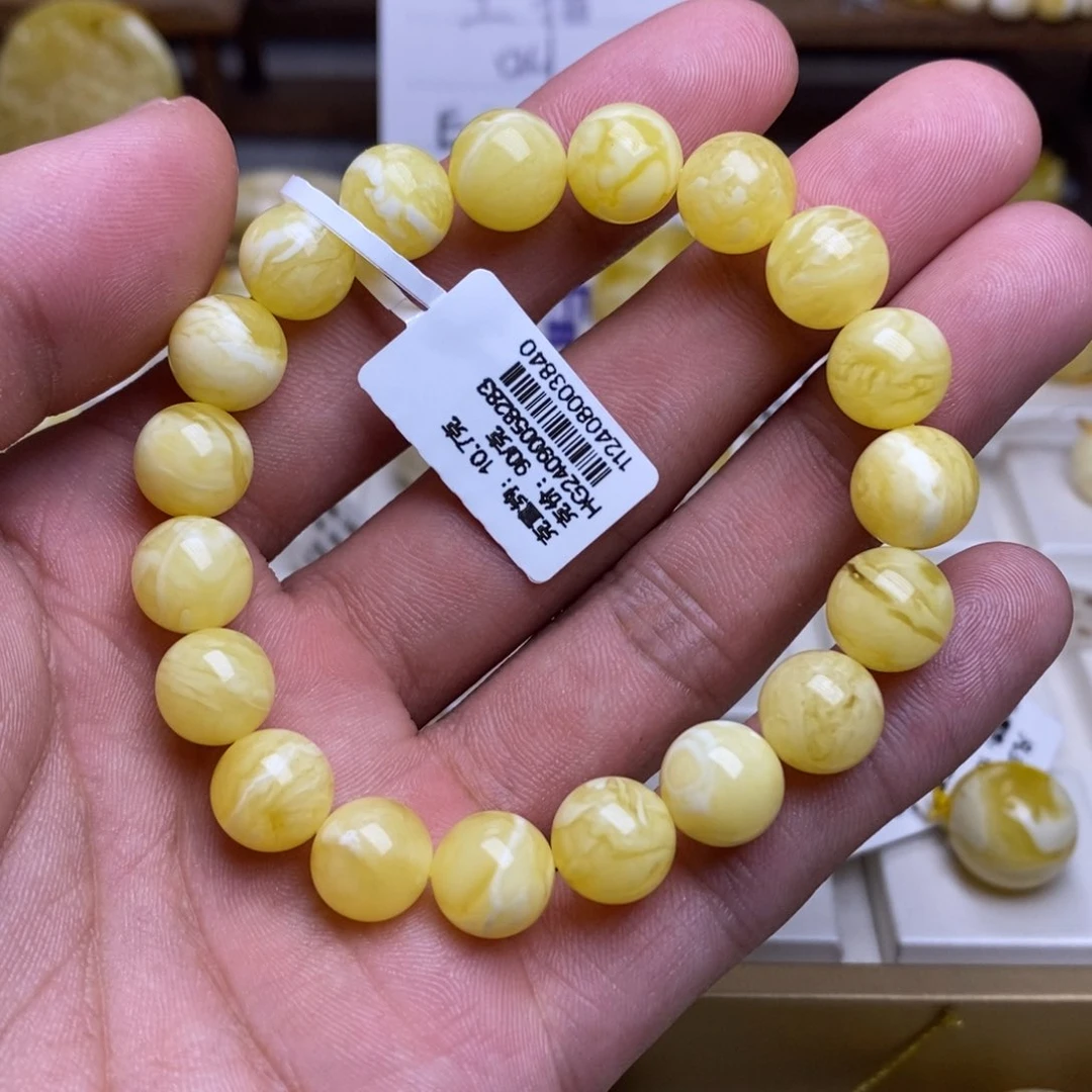 【闪购商品】蜜蜡裸石未镶嵌10+圆珠手串