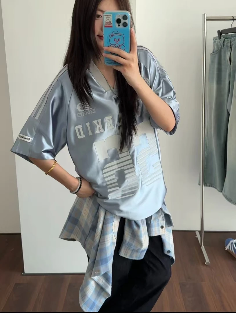 Freedom中性2024夏季新品实拍欧美美式复古情侣款宽松短袖T恤