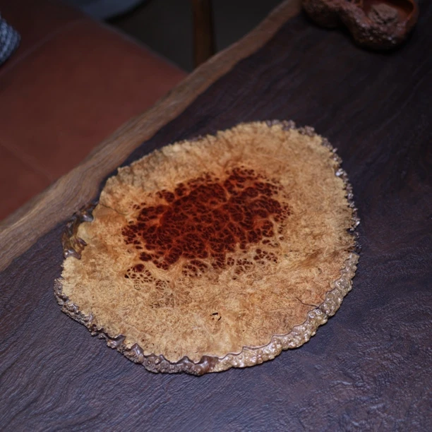 精美缅甸花梨满榴陶瓷家用复古干泡盘尺寸39-32-1.1茶盘托盘