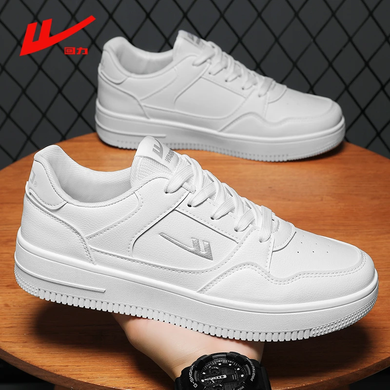 回力男鞋冬季新款上班小白鞋百搭潮鞋子青少年运动鞋学生低帮板鞋