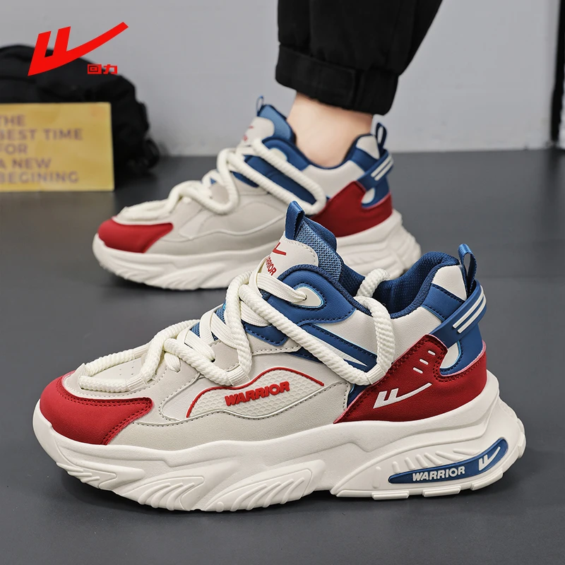 回力男鞋秋季潮牌新款潮鞋小众黑武士老爹鞋厚底运动鞋男士板鞋