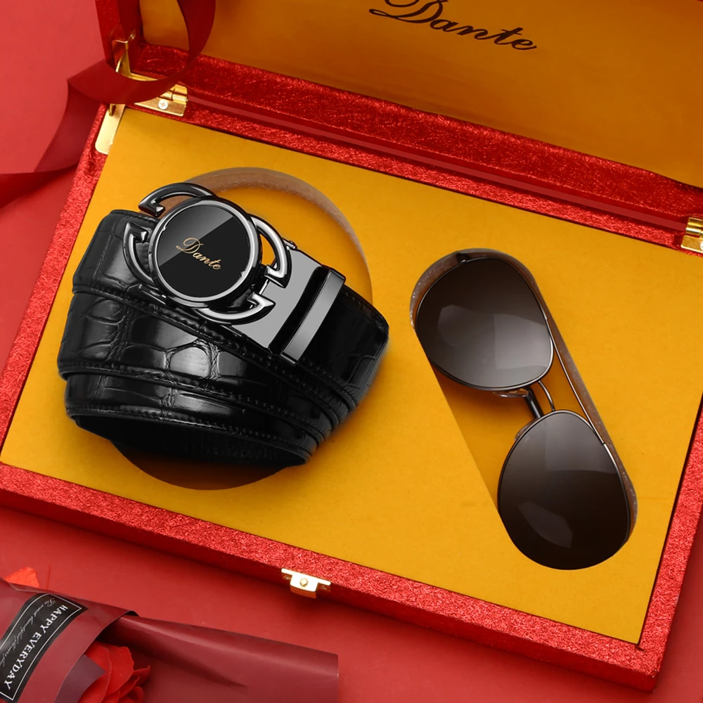 Dante丹迪牛皮男士休闲商务腰带时尚裤带礼盒装/cc