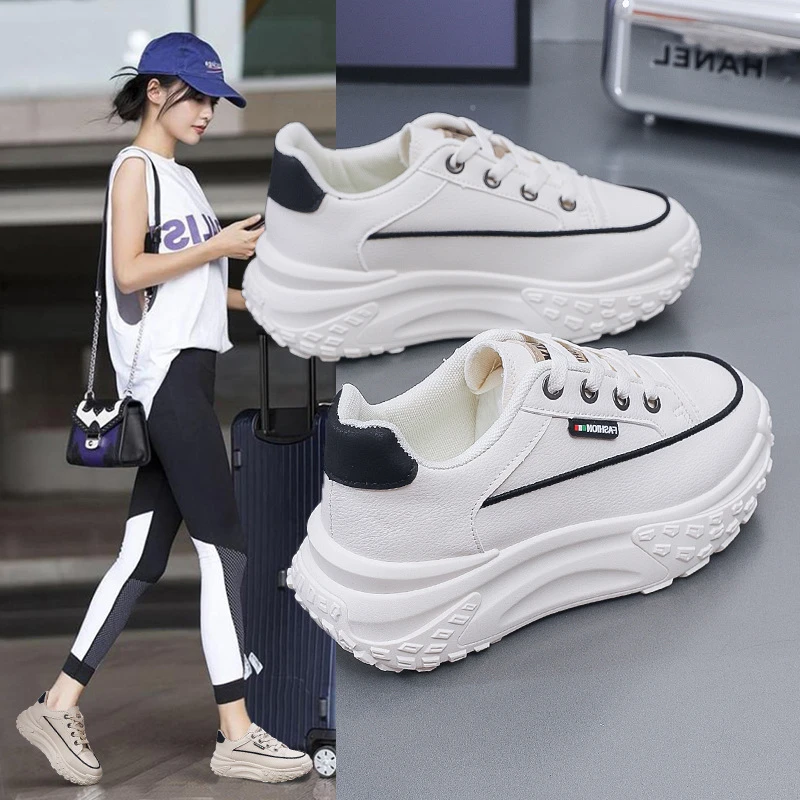 耐克百搭2024冬季新款透气老爹鞋子女韩版运动休闲鞋女ins厚底跑