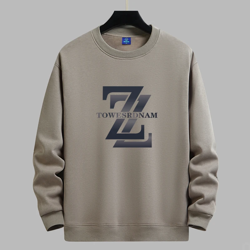 秋冬新款加厚加绒重磅印花长袖圆领卫衣潮流学生套头宽松外套男士