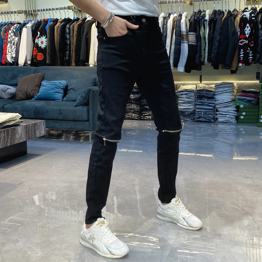【也许家】新品春夏男士欧货修身弹力小脚牛仔裤GZ8388