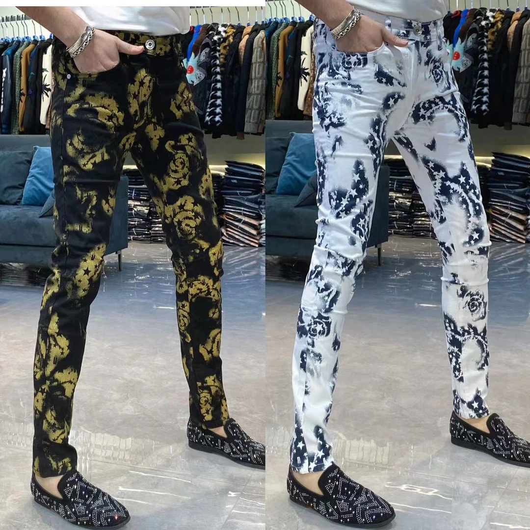 【也许家】新品夏季男士欧货修身弹力小脚牛仔裤GZ9313  GZ9312