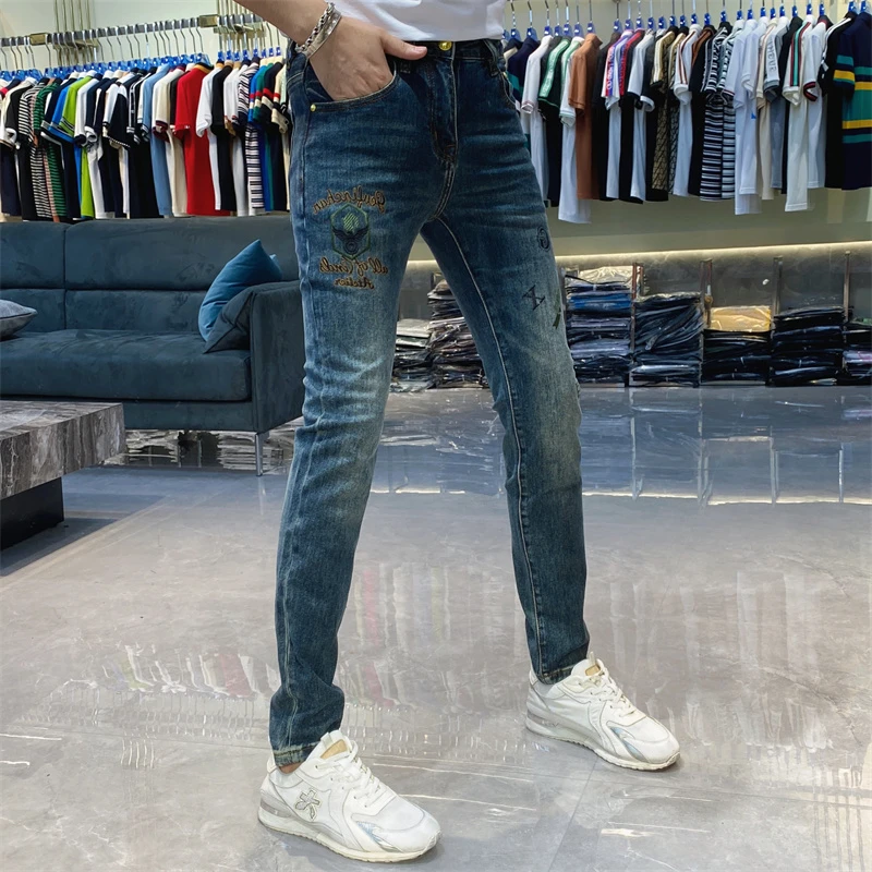 【也许家】男士秋冬新款欧货修身弹力小脚牛仔裤TH5816