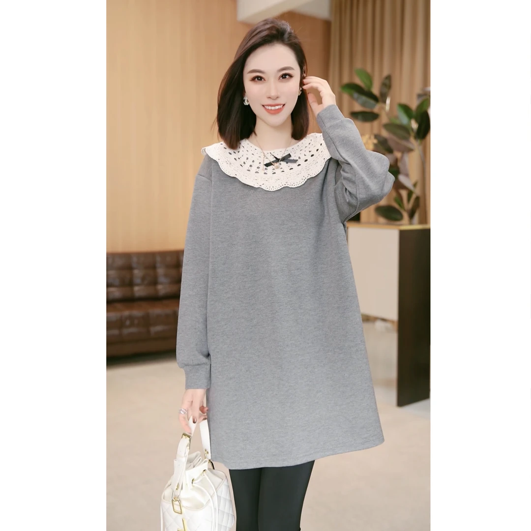 林果&季得 【醉花间】时尚减龄气质蝴蝶结百搭女士长袖款卫衣