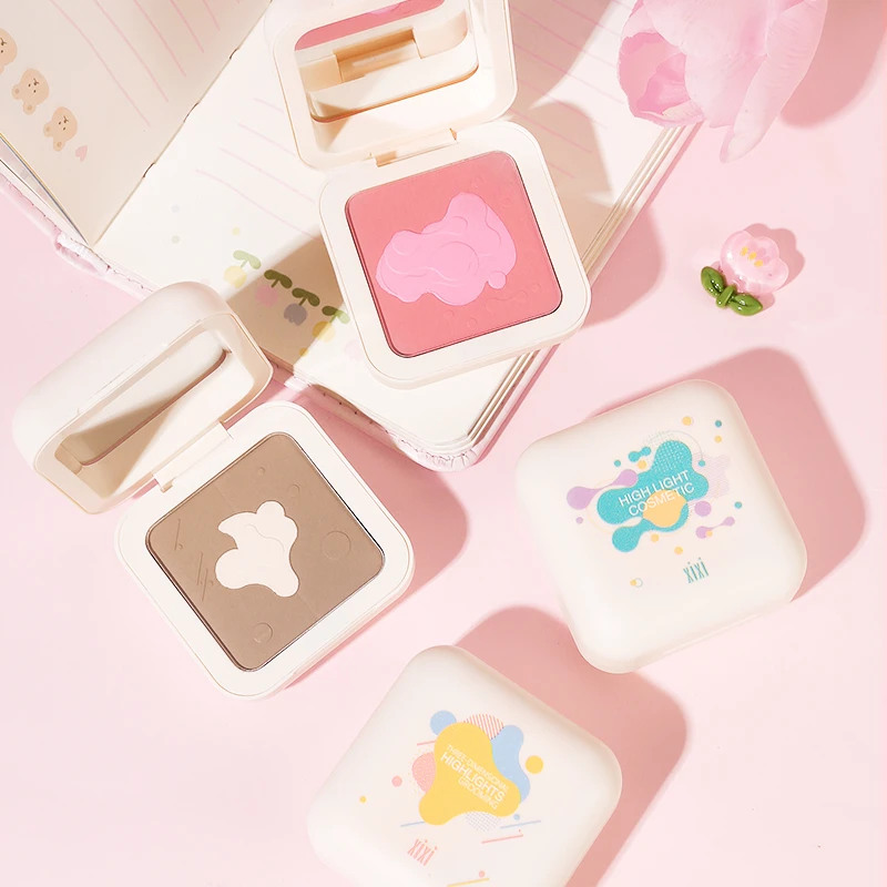 xixi高光修容盘腮红一体盘两用哑光提亮鼻影阴影推荐日常D-404