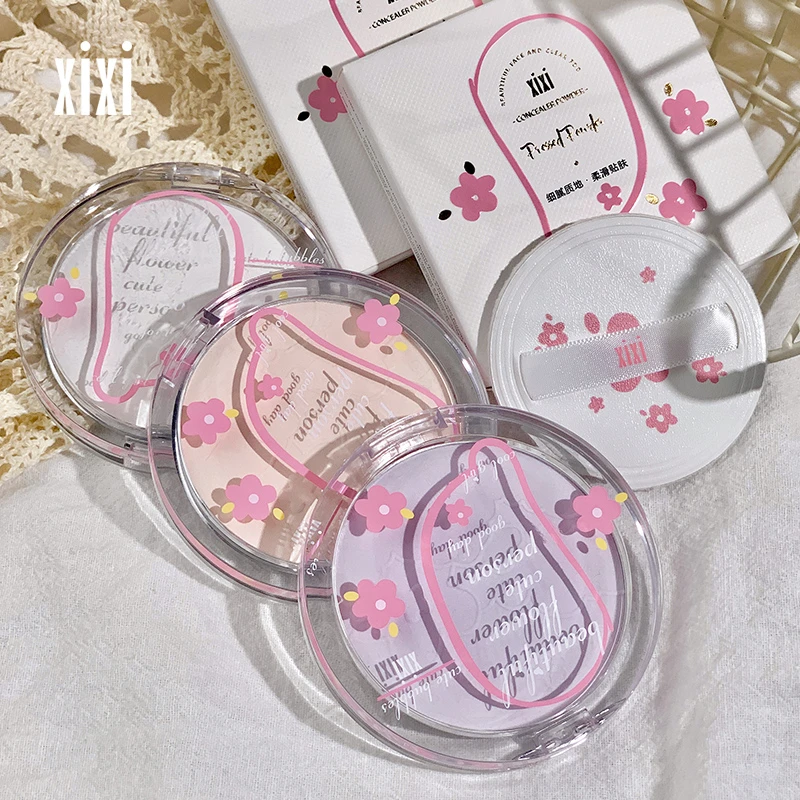 xixi轻薄雾面粉饼定妆遮瑕持久磨皮提亮修容散粉干湿D-453