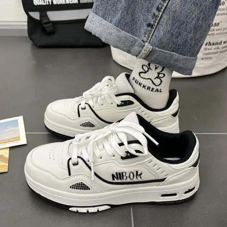 国潮港风复古潮流百搭情侣板鞋小众设计ins学院风学生小白鞋i潮鞋