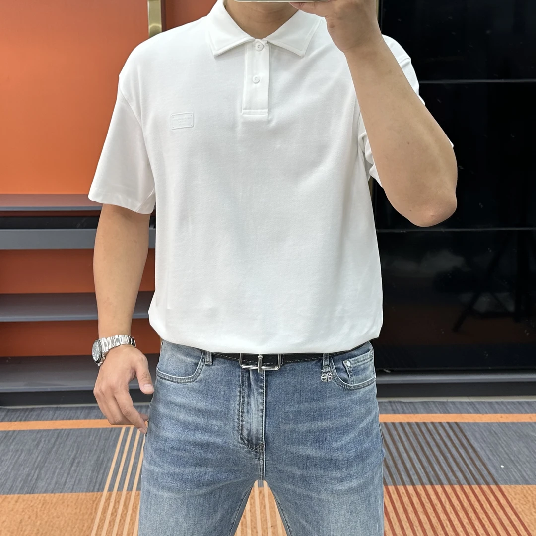 夏季男款时尚商务休闲经典高品质百搭纯色打底宽松男士轻奢polo衫