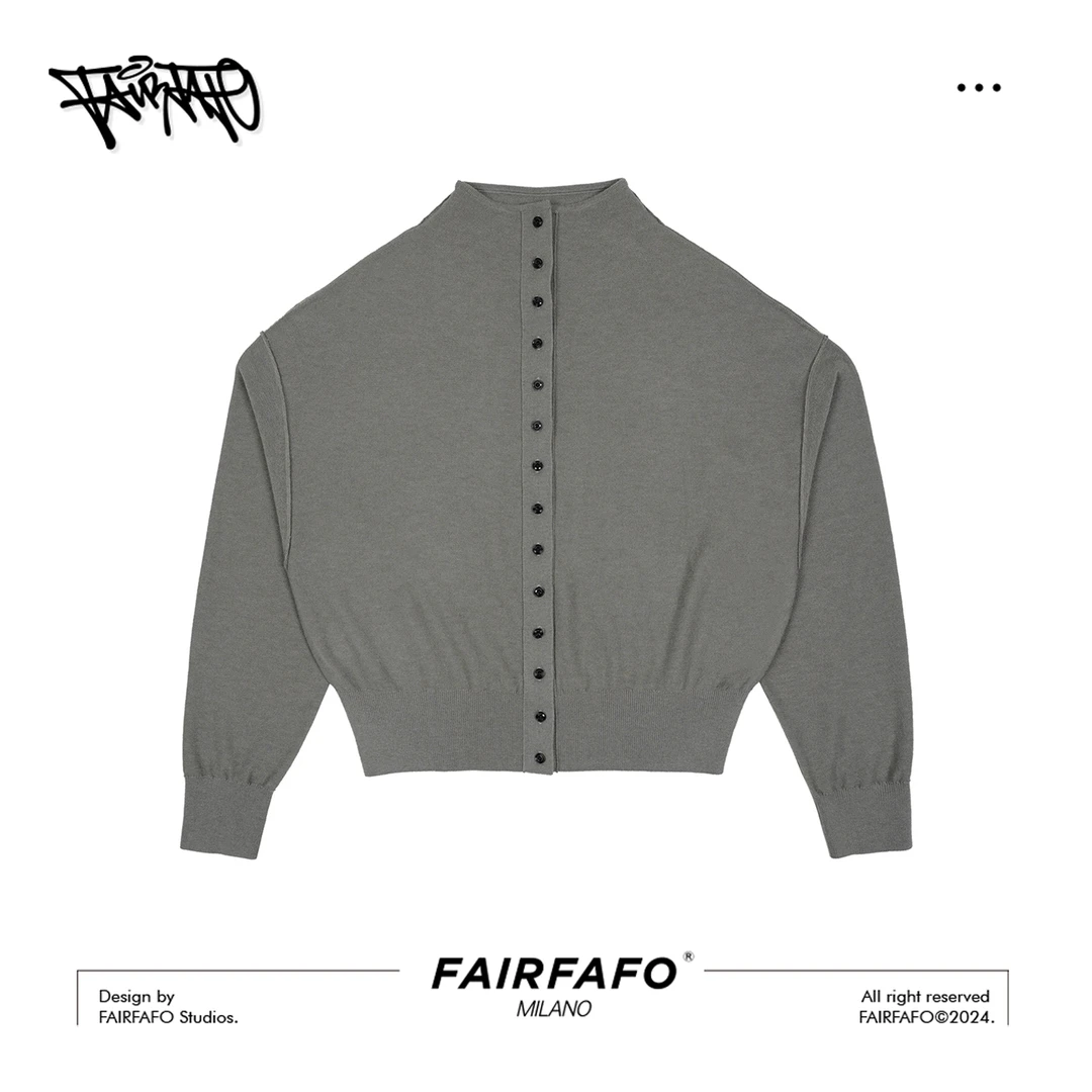 FAIRFAFO林肉肉【半高领单排扣毛衣】DJ24MY010长袖针织时尚休闲女