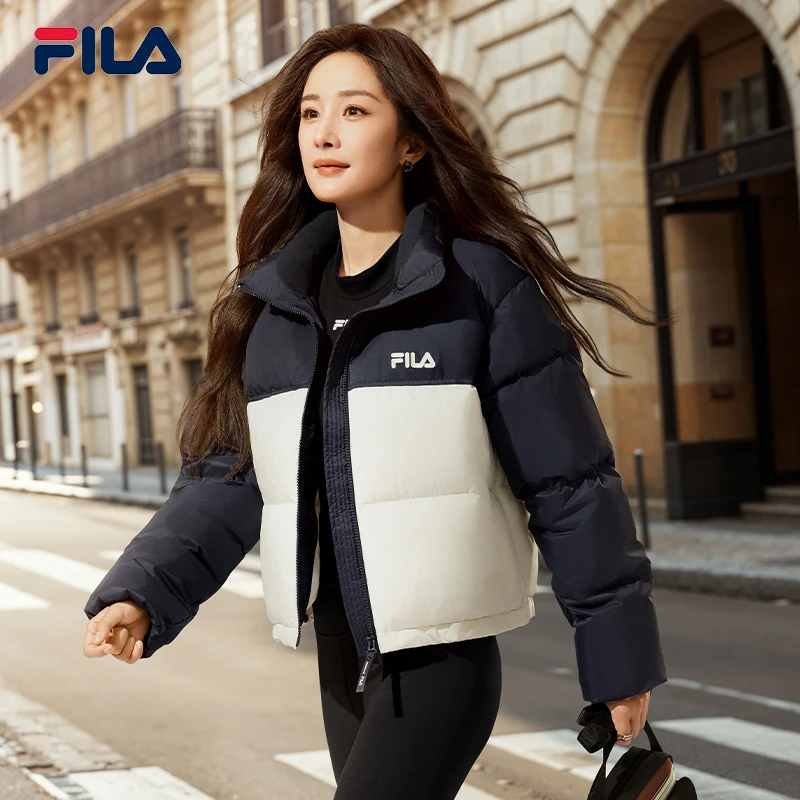 FILA/斐乐女装冬季新款运动新潮拼接外套羽绒服短款F11W449902F